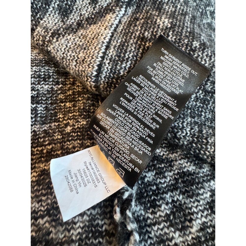 FRYE The Cozy Cardigan L Black Ivory Geometric Southwestern Open Front Sweater - Picture 8 of 10